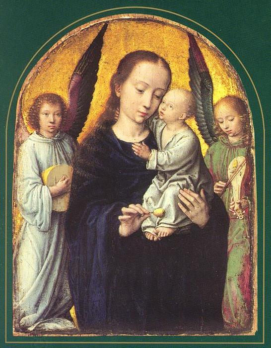 DAVID, Gerard Mary and Child with two Angels Making Music dsf oil painting picture
